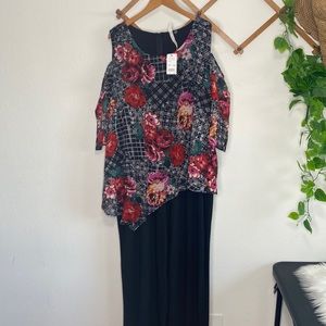 NWT NY collection Pant jumper petite plus floral